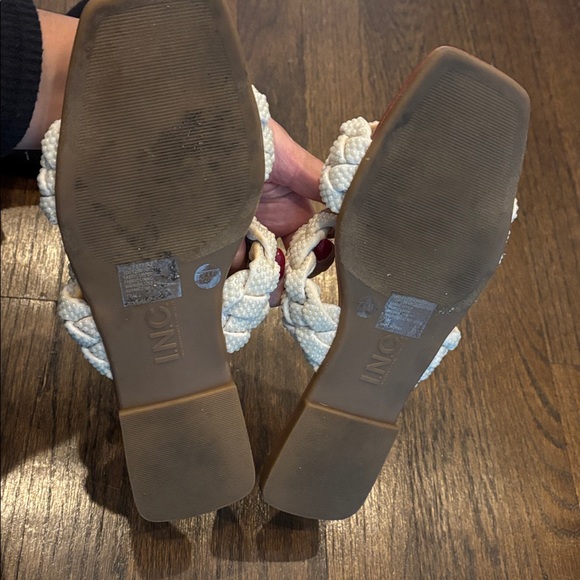 INC White Braided Sandals - Picture 3 of 4